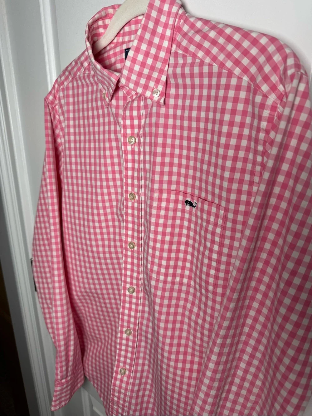 Vineyard Vines Pink Gingham Slim Fit Tucker Shirt Button Down Small